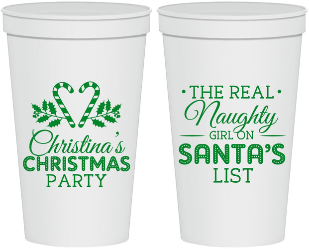 Personalized Christmas 22 oz Stadium Cups - Naughty List | 280059