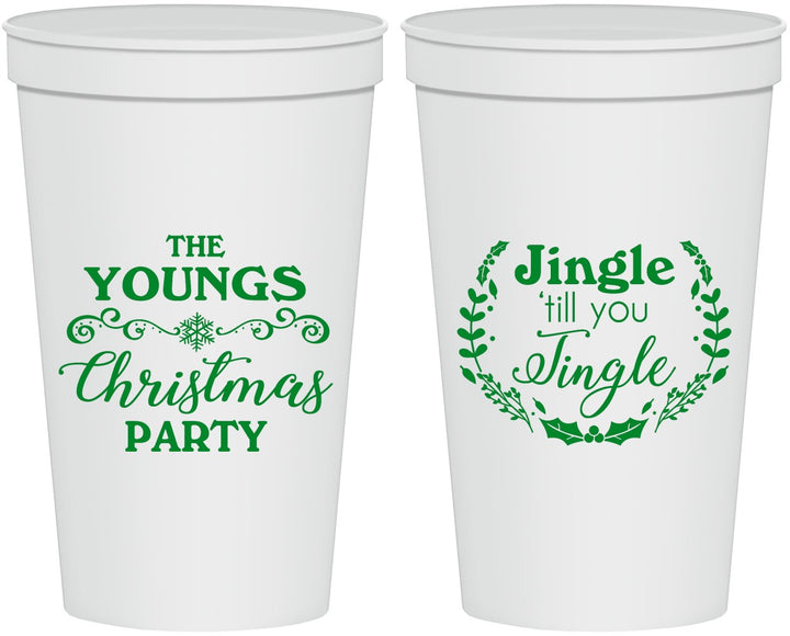 Personalized Christmas 22 oz Stadium Cups - Jingle Til You Jingle | 280063