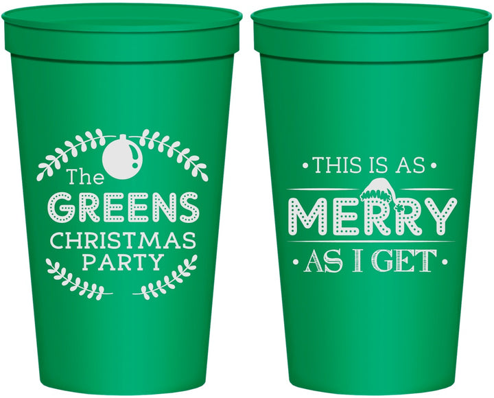 Personalized Christmas 22 oz Stadium Cups - Merry As I Get | 280065