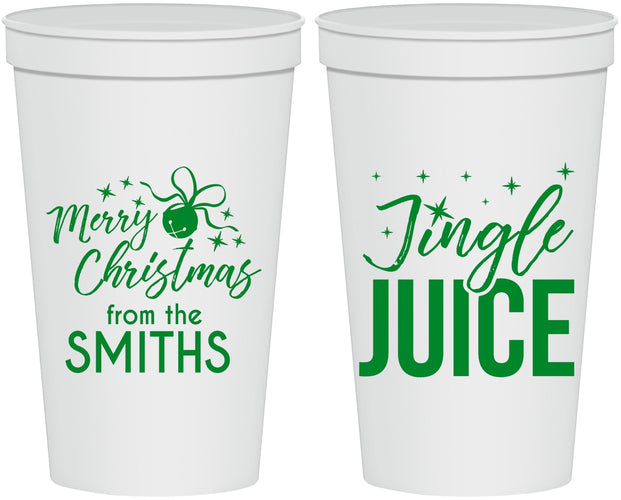 Personalized Christmas 22 oz Stadium Cups - Jingle Juice | 280067