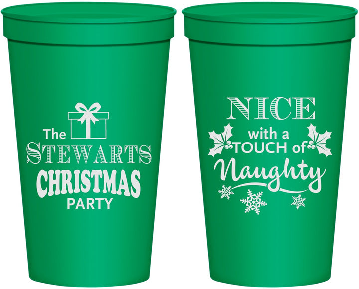 Personalized Christmas 22 oz Stadium Cups - Naughty Or Nice | 280069