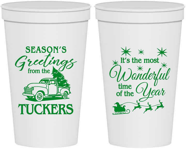 Personalized Christmas 22 oz Stadium Cups - Season Greetings | 280071