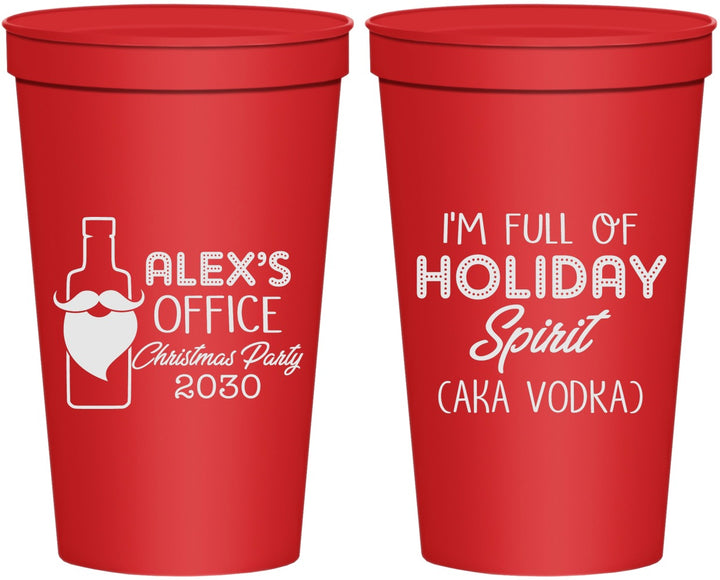 Personalized Christmas 22 oz Stadium Cups - Holiday Spirit | 280072