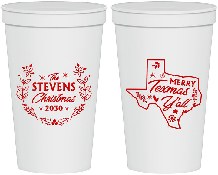Personalized Christmas 22 oz Stadium Cups - Texmas Yall | 280074