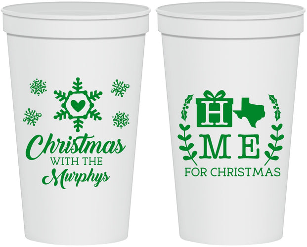 Personalized Christmas 22 oz Stadium Cups - Texas | 280075