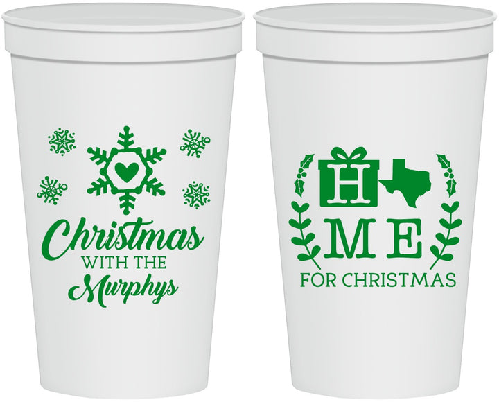 Personalized Christmas 22 oz Stadium Cups - Texas | 280075