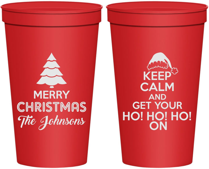 Personalized Christmas 22 oz Stadium Cups - Ho Ho Ho | 280076