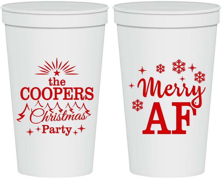 Personalized Christmas 22 oz Stadium Cups - Merry Af | 280078