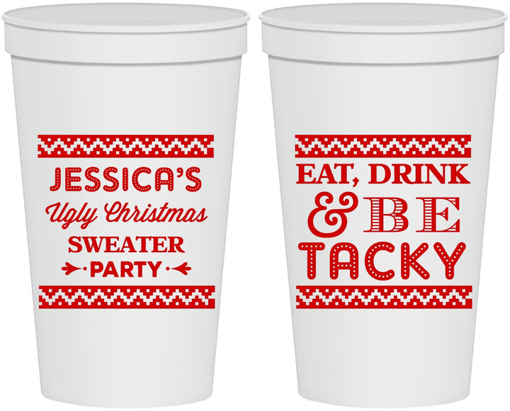 Personalized Christmas 22 oz Stadium Cups - Eat Drink Tacky | 280082