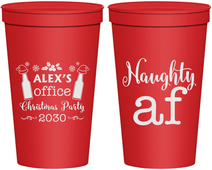 Personalized Christmas 22 oz Stadium Cups - Naughty Af | 280084