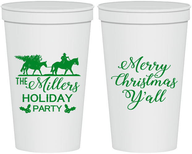 Personalized Christmas 22 oz Stadium Cups - Country | 280087