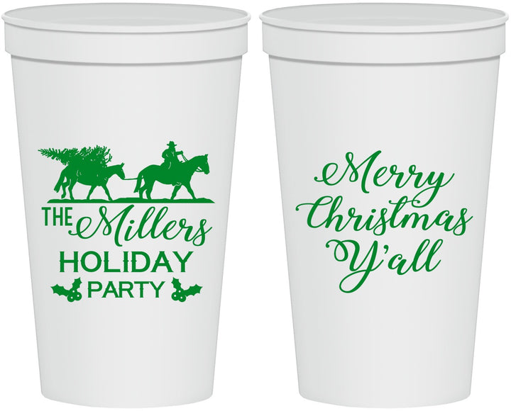 Personalized Christmas 22 oz Stadium Cups - Country | 280087