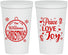 Personalized Christmas 22 oz Stadium Cups - Peace Joy Love | 280094