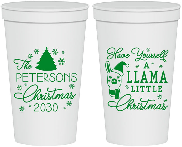 Personalized Christmas 22 oz Stadium Cups - Llama | 280095