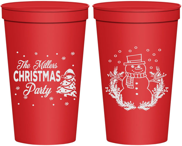 Personalized Christmas 22 oz Stadium Cups - Snowman | 280096