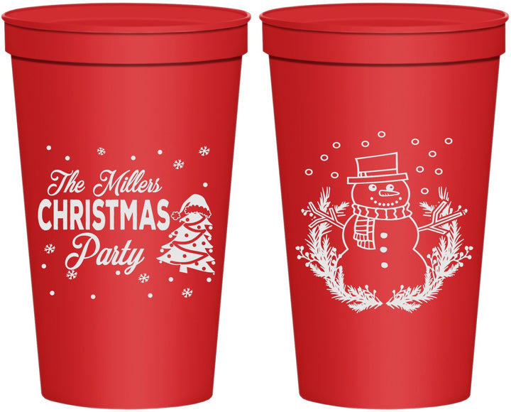 Personalized Christmas 22 oz Stadium Cups - Snowman | 280096