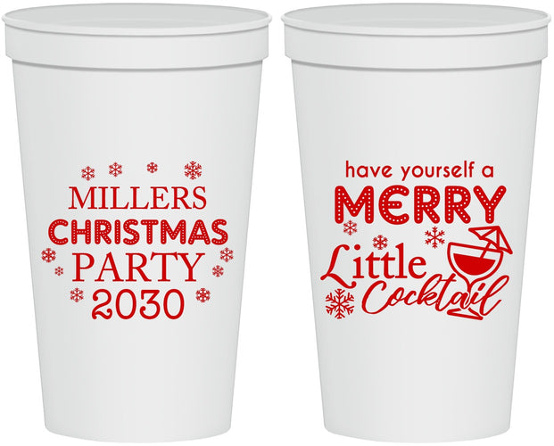 Personalized Christmas 22 oz Stadium Cups - Cocktail | 280098