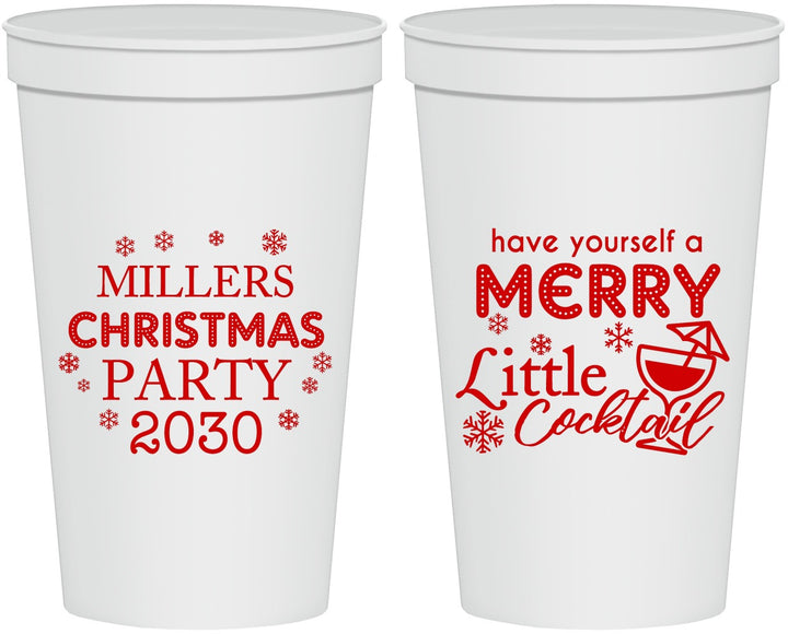 Personalized Christmas 22 oz Stadium Cups - Cocktail | 280098