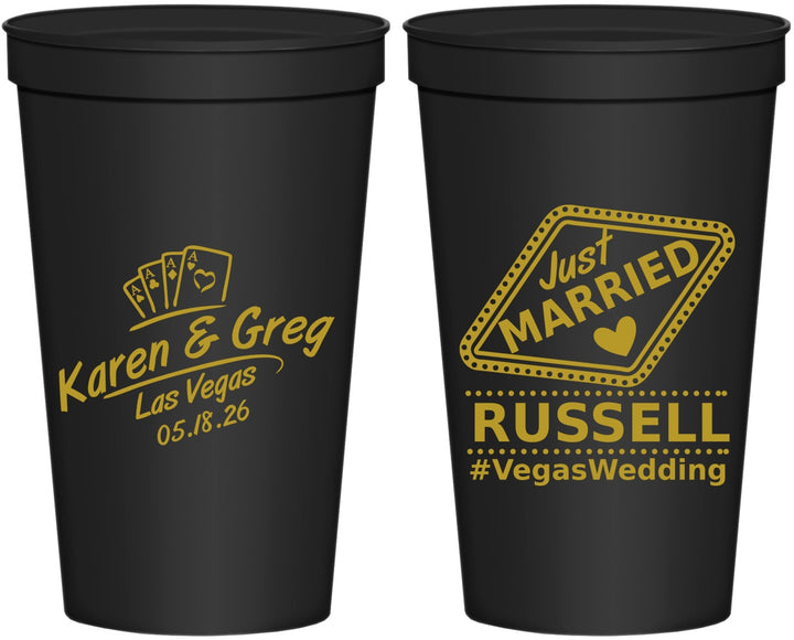 Personalized Wedding 22 oz Stadium Cups - Las Vegas | 285