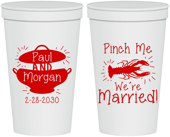 Personalized Wedding 22 oz Stadium Cups - Crawfish Boil | 288