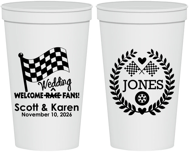 Personalized Wedding 22 oz Stadium Cups - Racing | 289