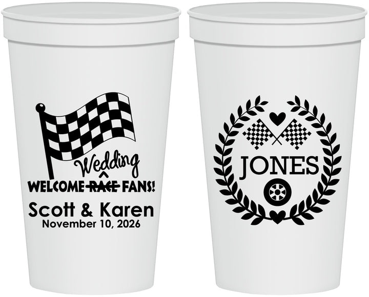 Personalized Wedding 22 oz Stadium Cups - Racing | 289