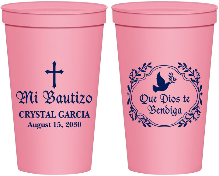 Personalized Baptism 22 oz Stadium Cups - Mi Bautizo | 290000