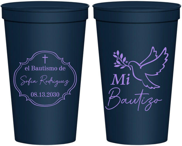 Personalized Baptism 22 oz Stadium Cups - Mi Bautizo | 290002