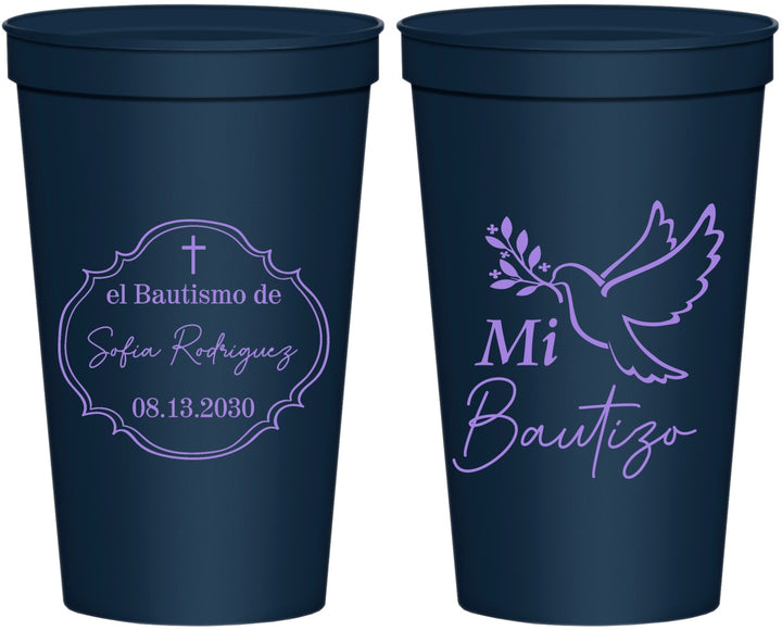 Personalized Baptism 22 oz Stadium Cups - Mi Bautizo | 290002