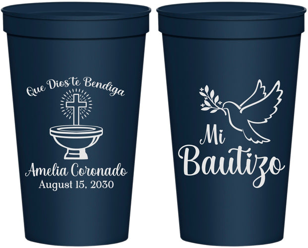 Personalized Baptism 22 oz Stadium Cups - Mi Bautizo | 290003