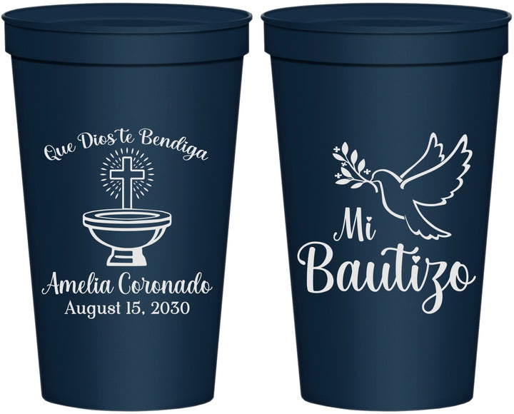 Personalized Baptism 22 oz Stadium Cups - Mi Bautizo | 290003