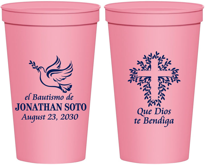 Personalized Baptism 22 oz Stadium Cups - Mi Bautizo | 290004