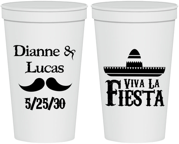 Personalized Wedding 22 oz Stadium Cups - Viva La Fiesta | 299