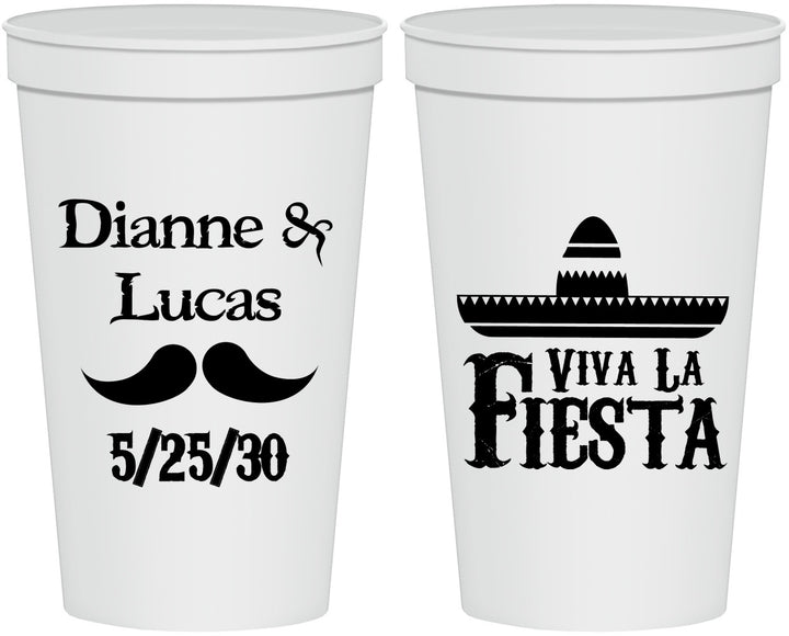 Personalized Wedding 22 oz Stadium Cups - Viva La Fiesta | 299