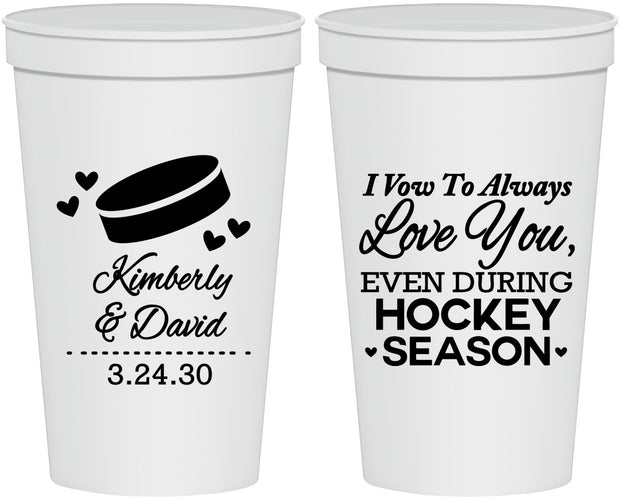 Personalized Wedding 22 oz Stadium Cups - Hockey | 300