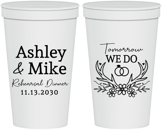 Personalized Rehearsal Dinner 22 oz Stadium Cups - Tomorrow We Do | 30002