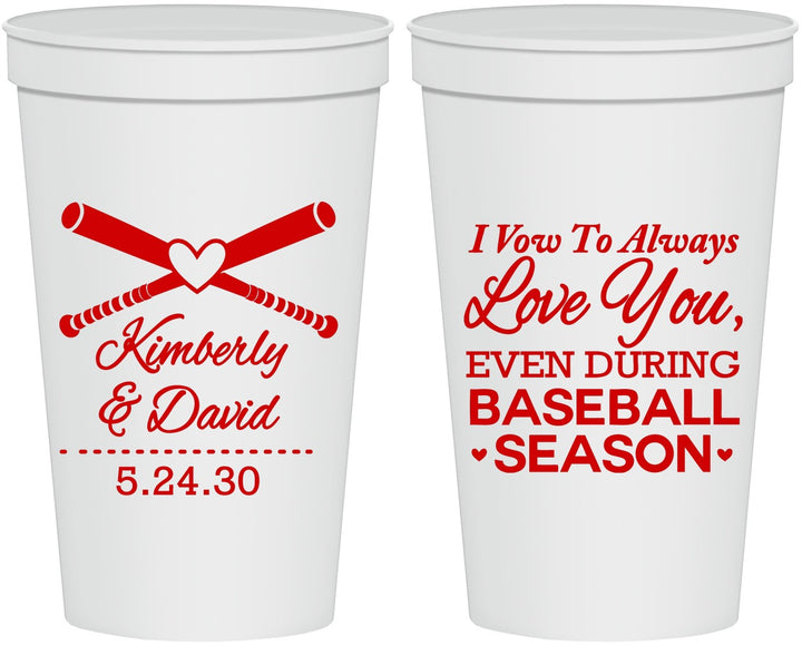 Personalized Wedding 22 oz Stadium Cups - Baseball | 301