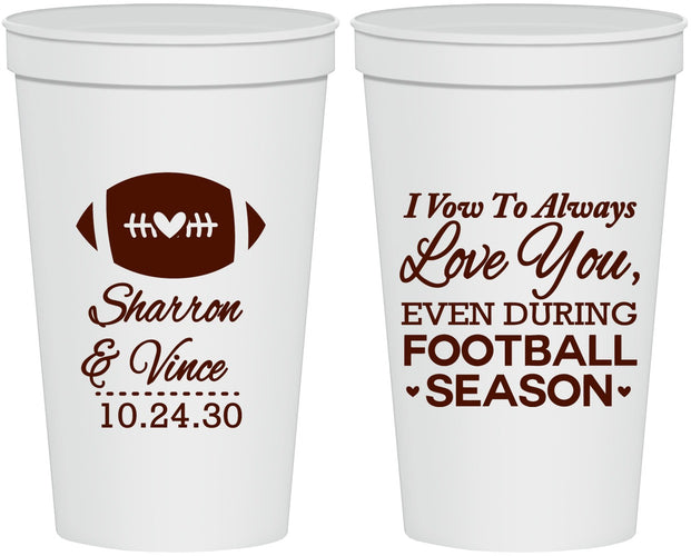 Personalized Wedding 22 oz Stadium Cups - Football | 302