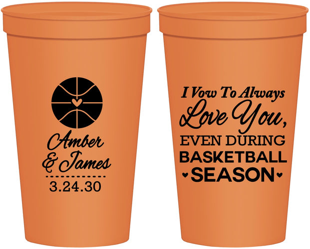 Personalized Wedding 22 oz Stadium Cups - Basketball | 304
