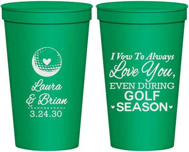 Personalized Wedding 22 oz Stadium Cups - Golf | 305