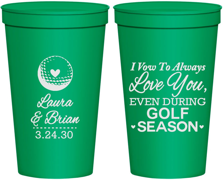 Personalized Wedding 22 oz Stadium Cups - Golf | 305