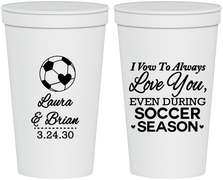 Personalized Wedding 22 oz Stadium Cups - Soccer | 307