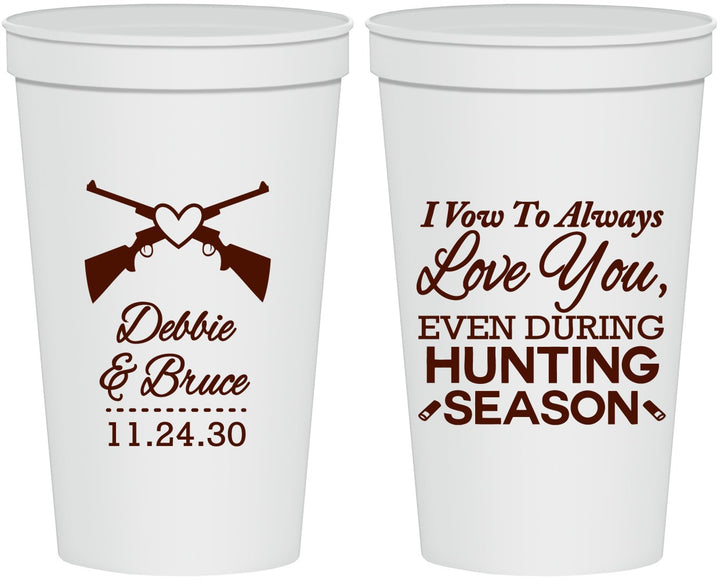 Personalized Wedding 22 oz Stadium Cups - Hunting | 308