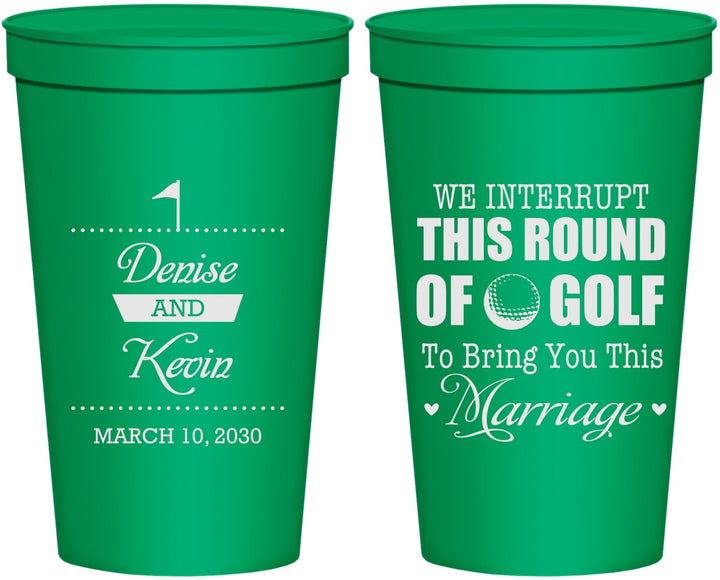 Personalized Wedding 22 oz Stadium Cups - We Interrupt Golf | 309