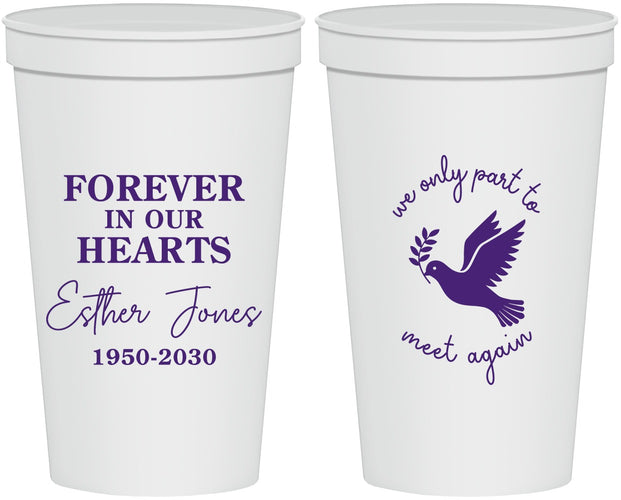 Personalized Memorial 22 oz Stadium Cups - Forever In Our Hearts | 310003