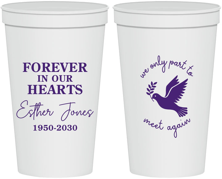 Personalized Memorial 22 oz Stadium Cups - Forever In Our Hearts | 310003