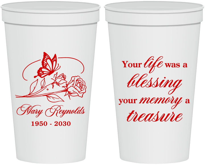 Personalized Memorial 22 oz Stadium Cups - Life Blessing Memory | 310005