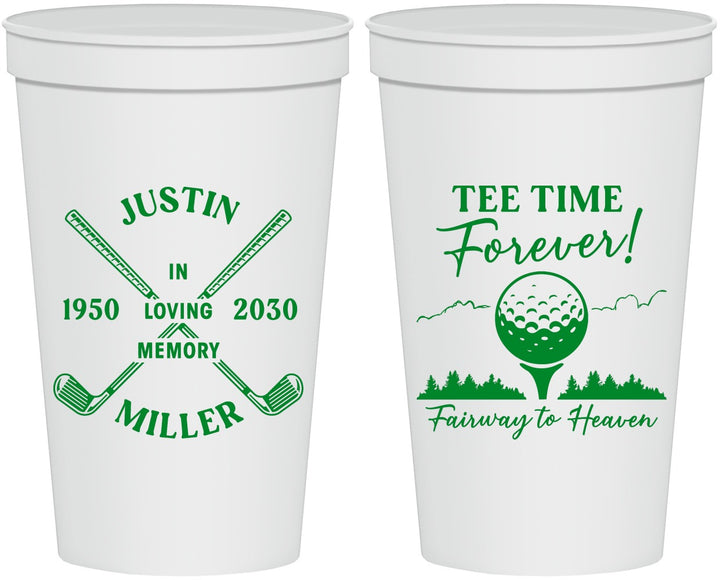 Personalized Memorial 22 oz Stadium Cups - Fairway To Heavens | 310007