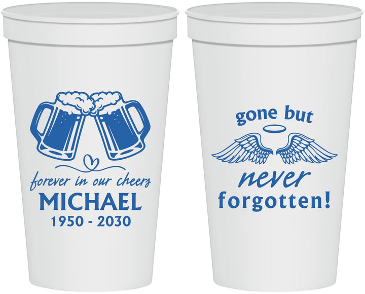 Personalized Memorial 22 oz Stadium Cups - Gone But Never Forgotten | 310010