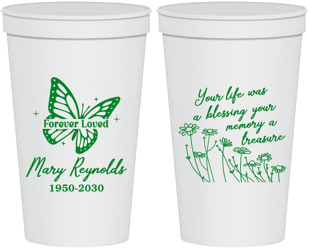Personalized Memorial 22 oz Stadium Cups - Forever Loved | 310013